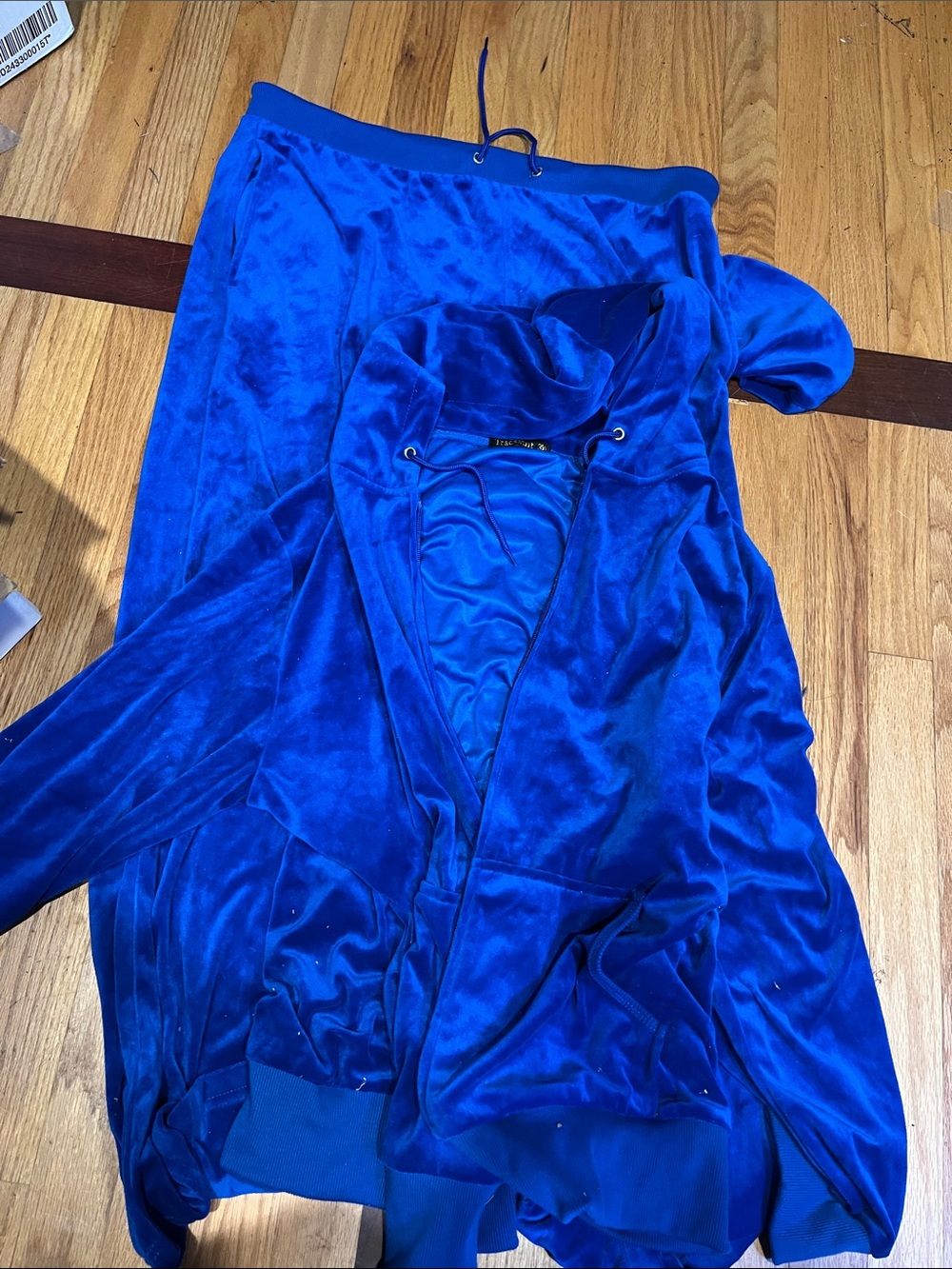 Velvet Lounge Jumpsuit & Jacket Set - Royal Blue